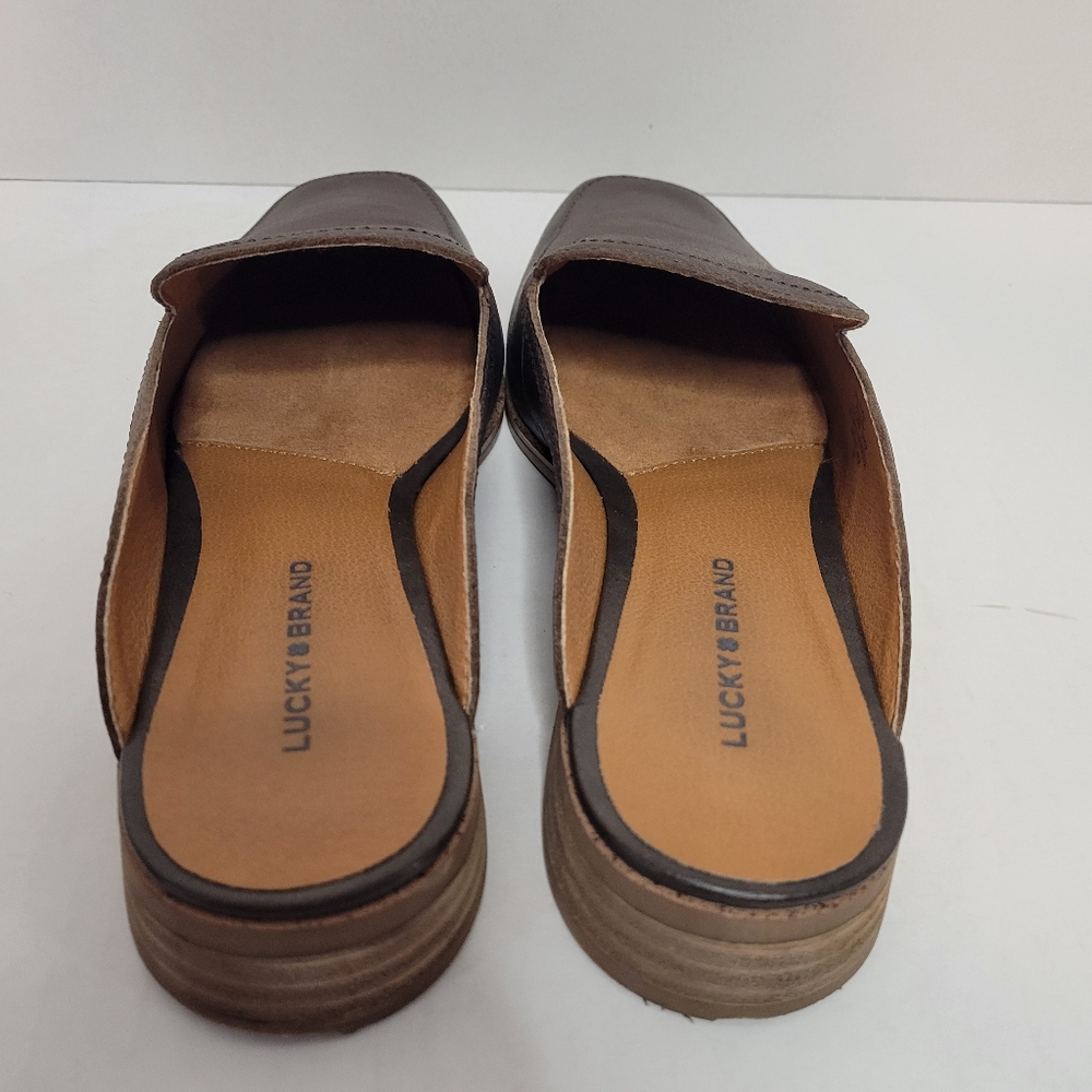 Lucky Brand brown leather slide on loafers women size 8M - Picture 7 of 10